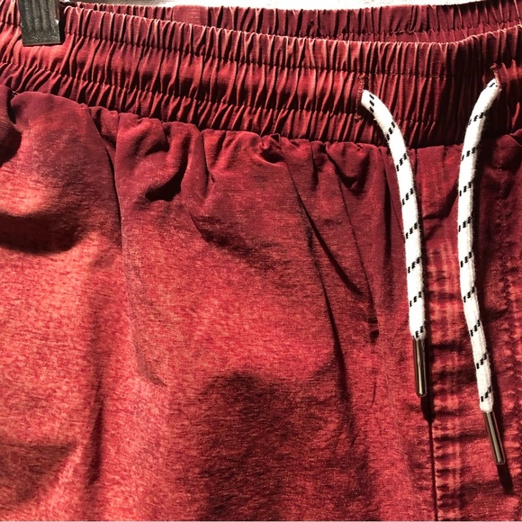 NWT New Look burgundy acid wash swim trunks drawstring waist no lining S - Picture 2 of 8